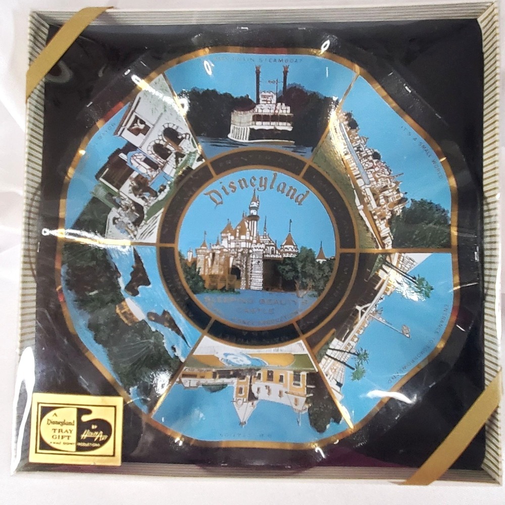 NIB VTG 1970s Walt Disney World Glass Fluted Edge Bowl Ashtray/Souvenir NOS